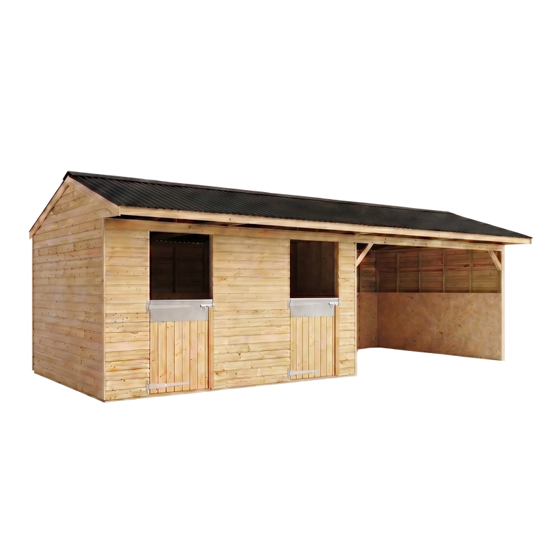 12ft x 30ft Timber Stable & Carport Combination