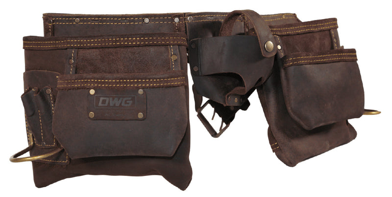 DWG Leather Double Pouch with Leather Belt