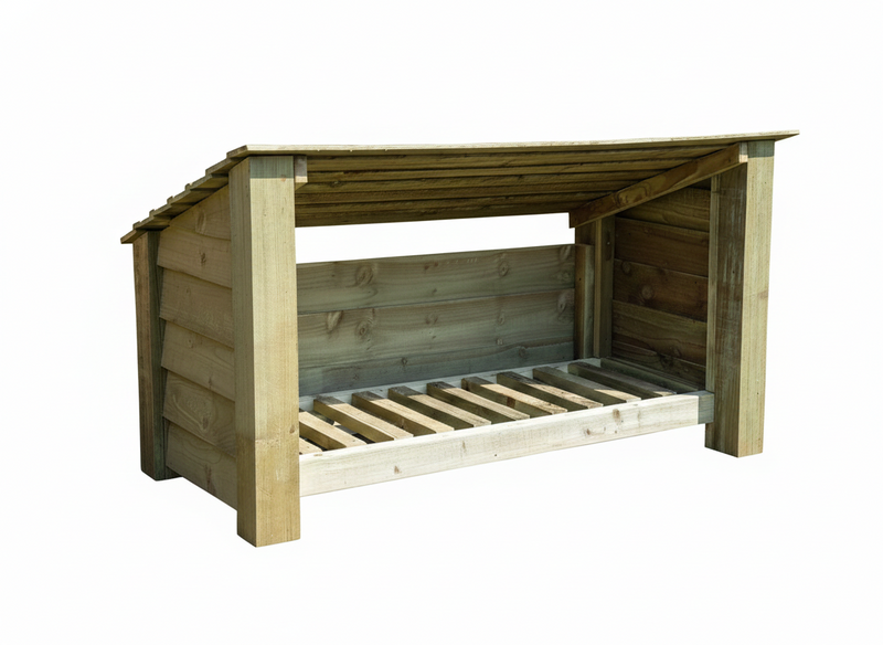 Wooden Outdoor Shoe/Log Storage W-119cm, H-66cm, D-54cm