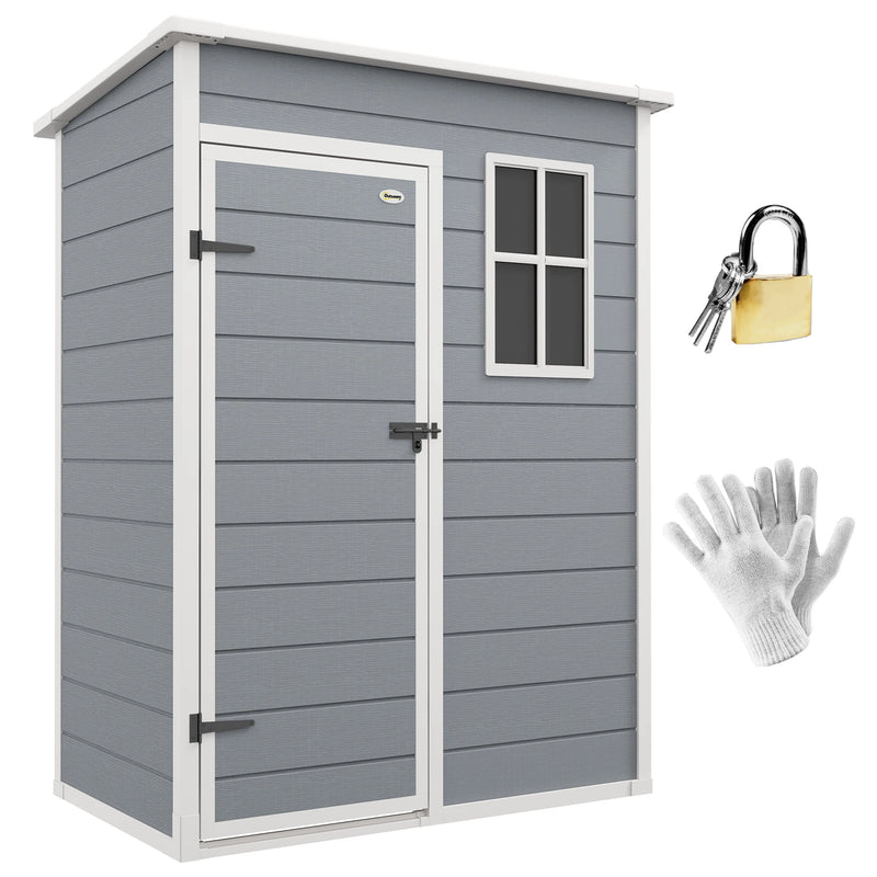 5x3 Waterproof Garden Shed — Grey — grey garden shed, main product view