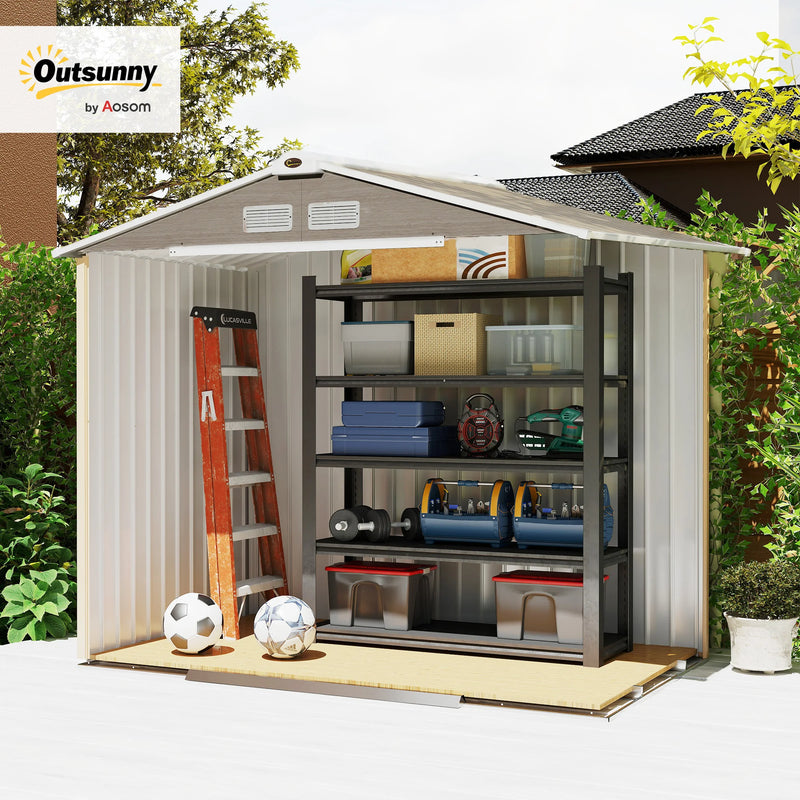 7x4 Lockable Garden Shed — Brown — brown garden shed, main product view