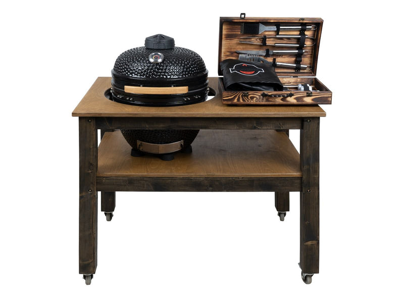 BBQ Space Outdoor Kitchen Islands, for Kamado Egg (XLarge) Ceramic smoker (1.2m Length, with wheels)