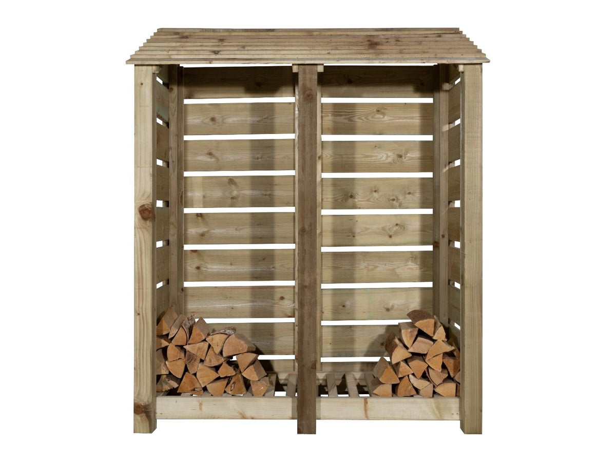 Slatted Wooden Log Store W-146cm, H-126cm Or 180cm, D-88cm