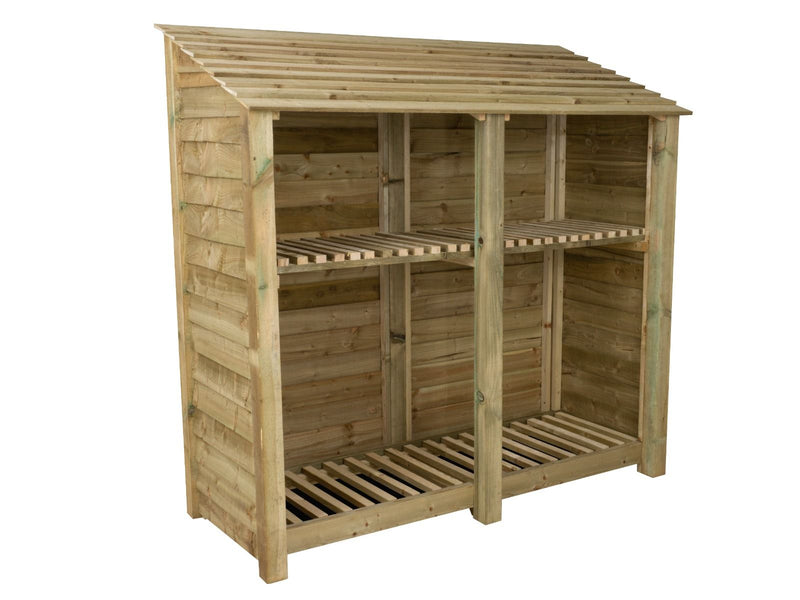 Wooden Log Store with Shelf W-187cm, H-126cm or 180cm, D-88cm