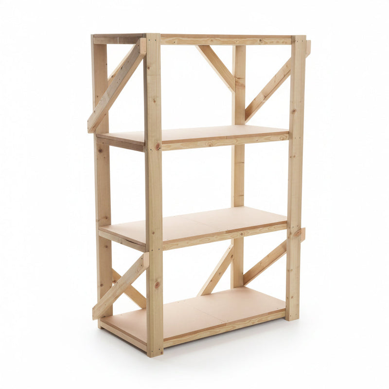 Wooden MDF Garage Shelving Unit, 4 Tier EXTRA Heavy-Duty Racking