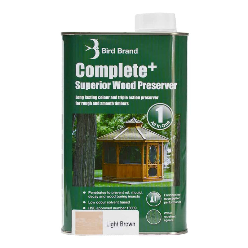 Bird Brand Complete+ Superior Wood Preserver, LIGHT BROWN