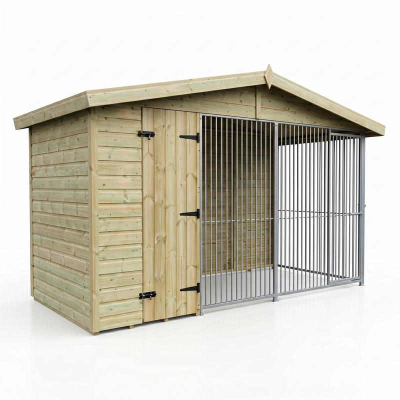 10x4ft Single Dog Kennel with Run