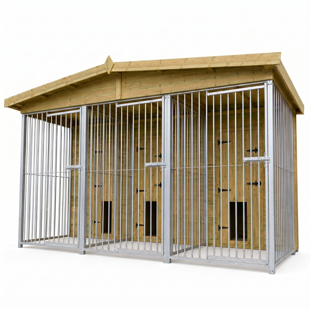 10x8ft Triple Dog Kennel with Runs