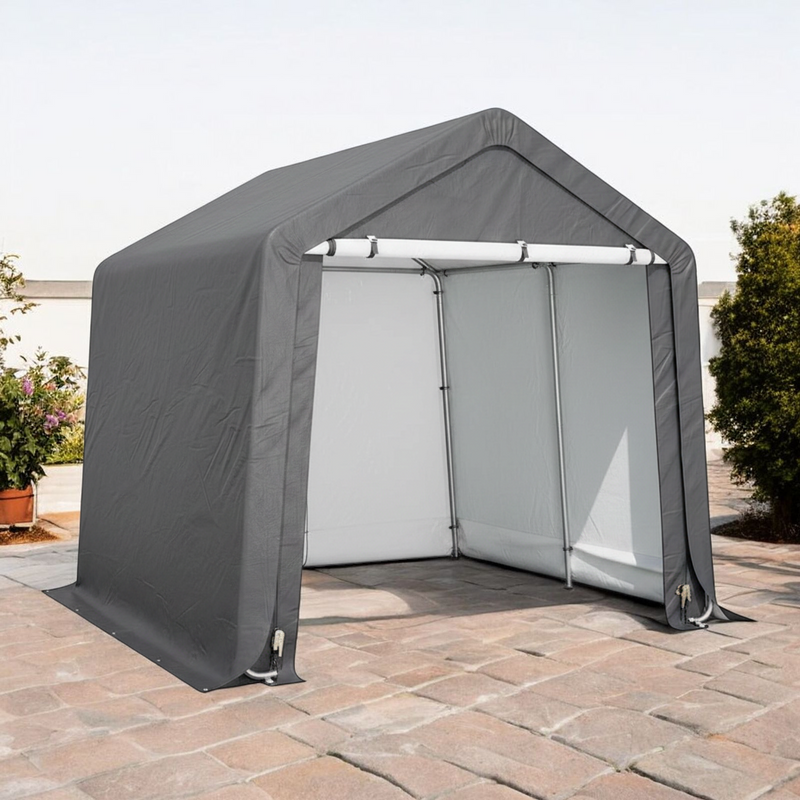 4x6 Waterproof Garden Shed — Grey — grey garden shed, main product view