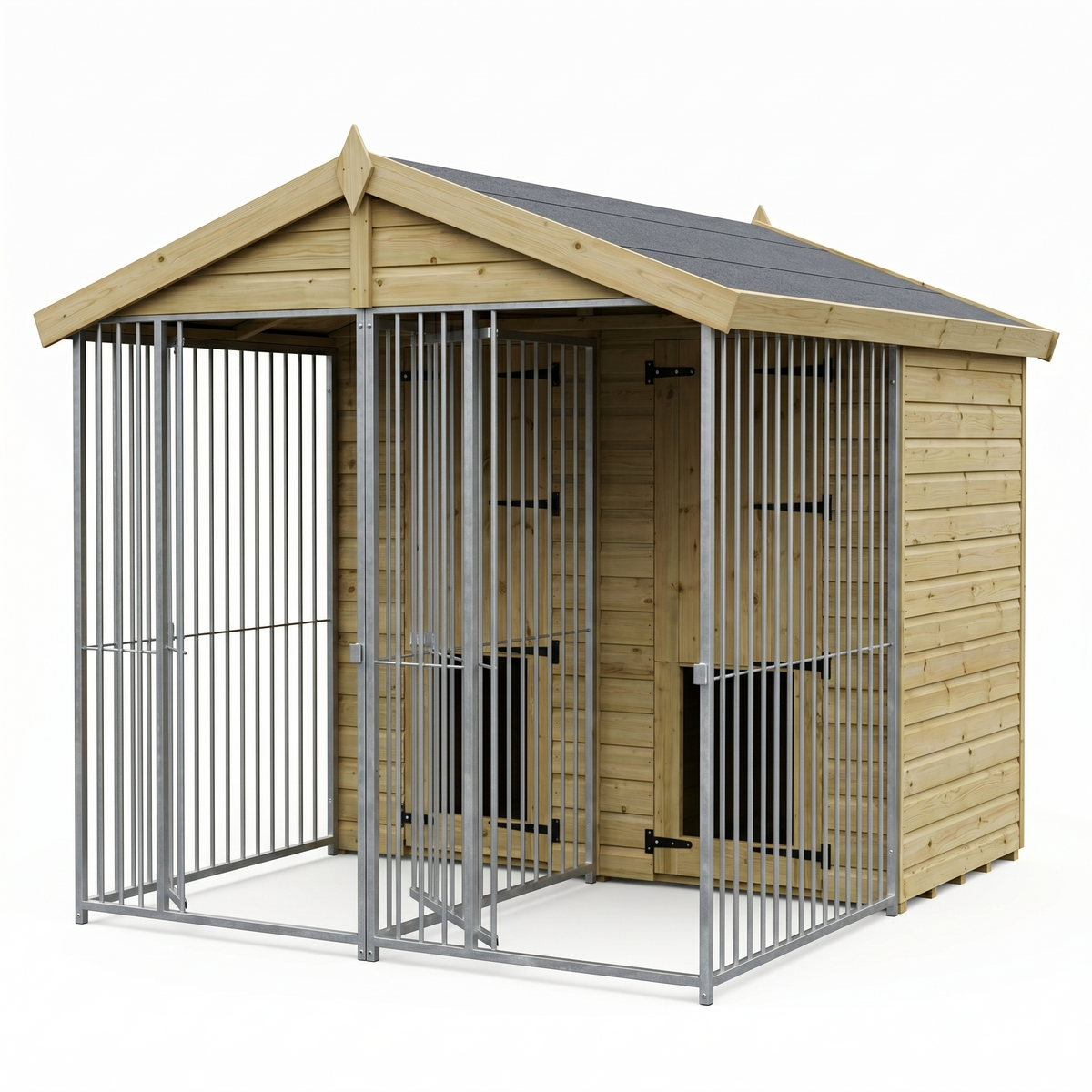 6.5 x 7ft Double Dog Kennel with Run