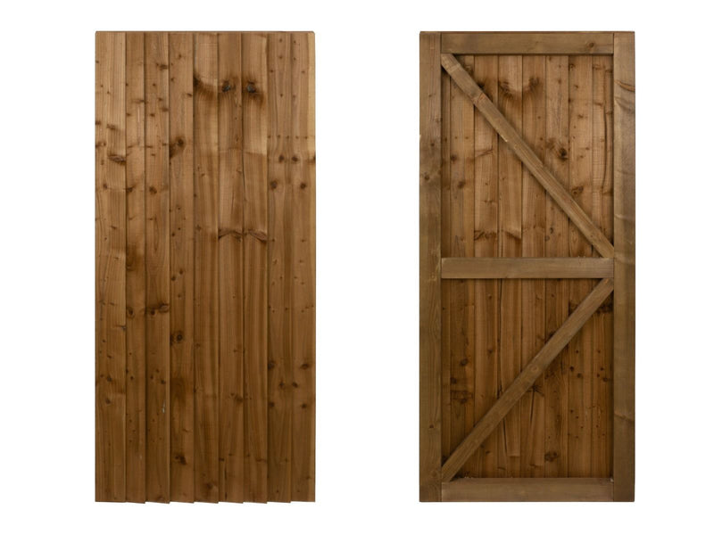 Garden and Side Gate (v2) - 150cm Height - Brown Finish