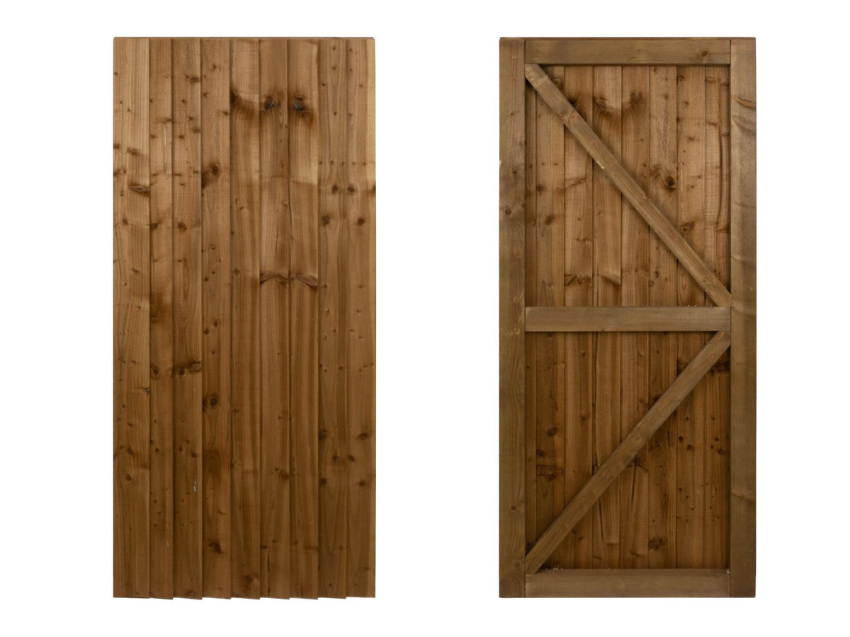 Garden and Side Gate (v2) - 180cm Height - Brown Finish