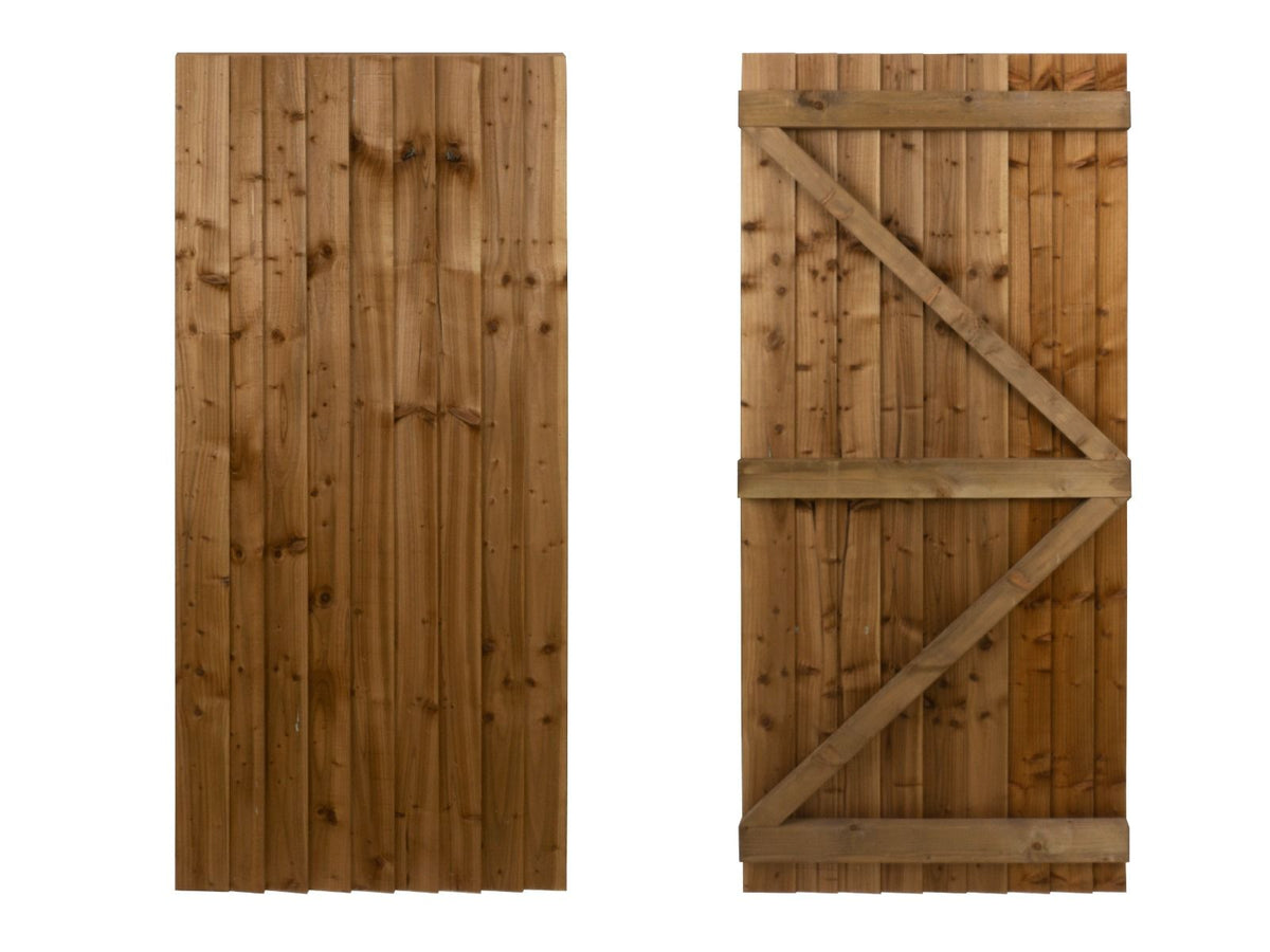 Garden and Side Gate (v1) - 180cm Height - Brown Finish