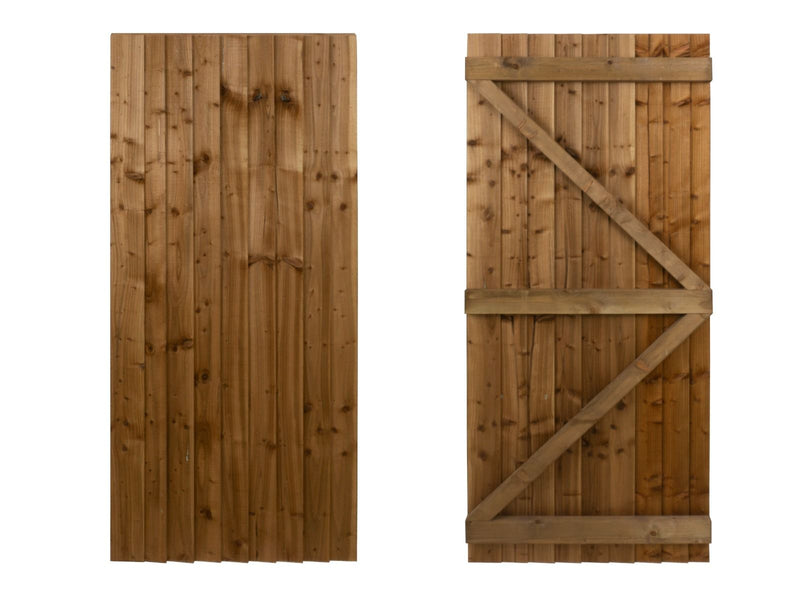 Garden and Side Gate (v1) - 180cm Height - Brown Finish