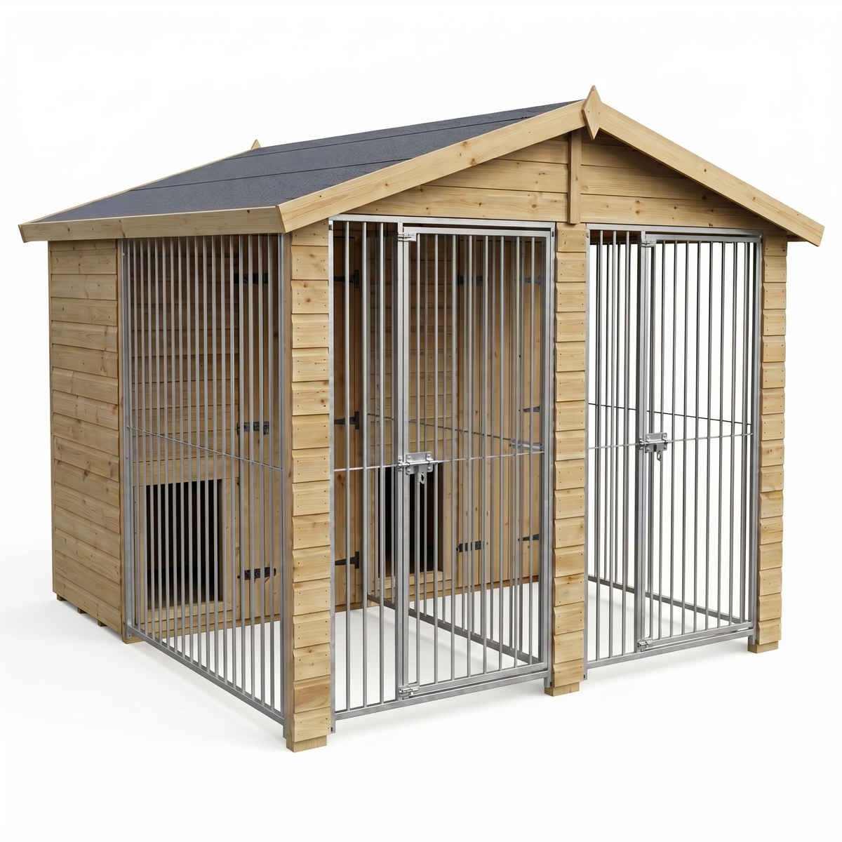 8x8ft Double Dog Kennel with Runs