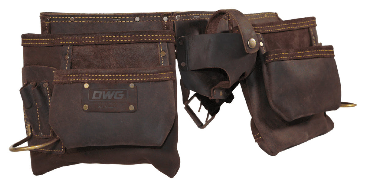 DWG Leather Double Pouch with Leather Belt