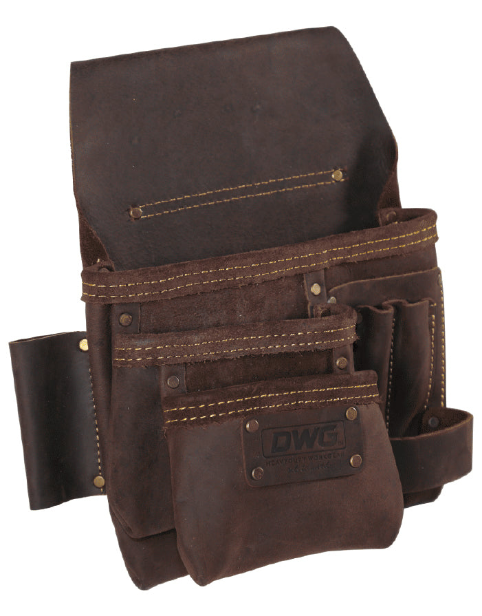 DWG LEATHER TOOL POUCH 6 PKT NO BELT