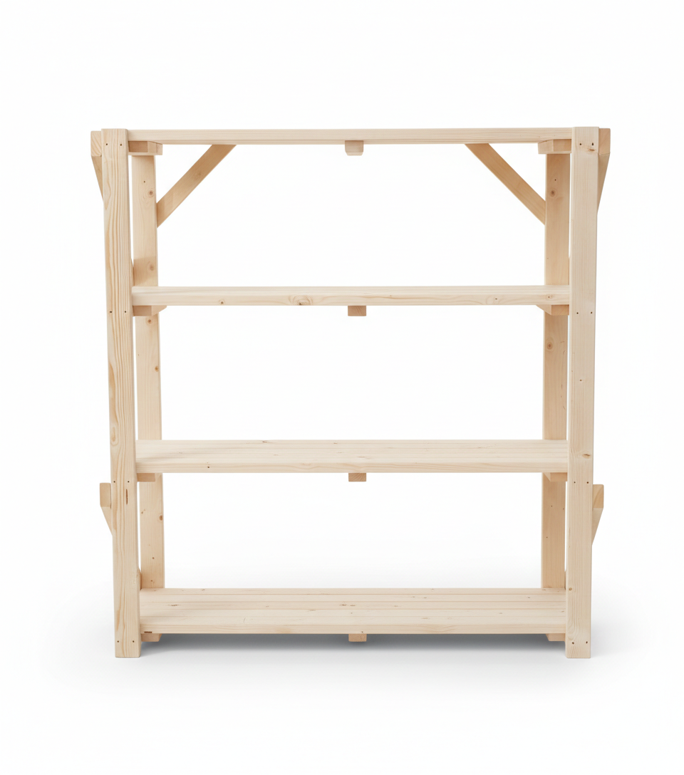 Wooden Acorn Garage Shelving Unit, 4 Tier EXTRA Heavy-Duty Racking