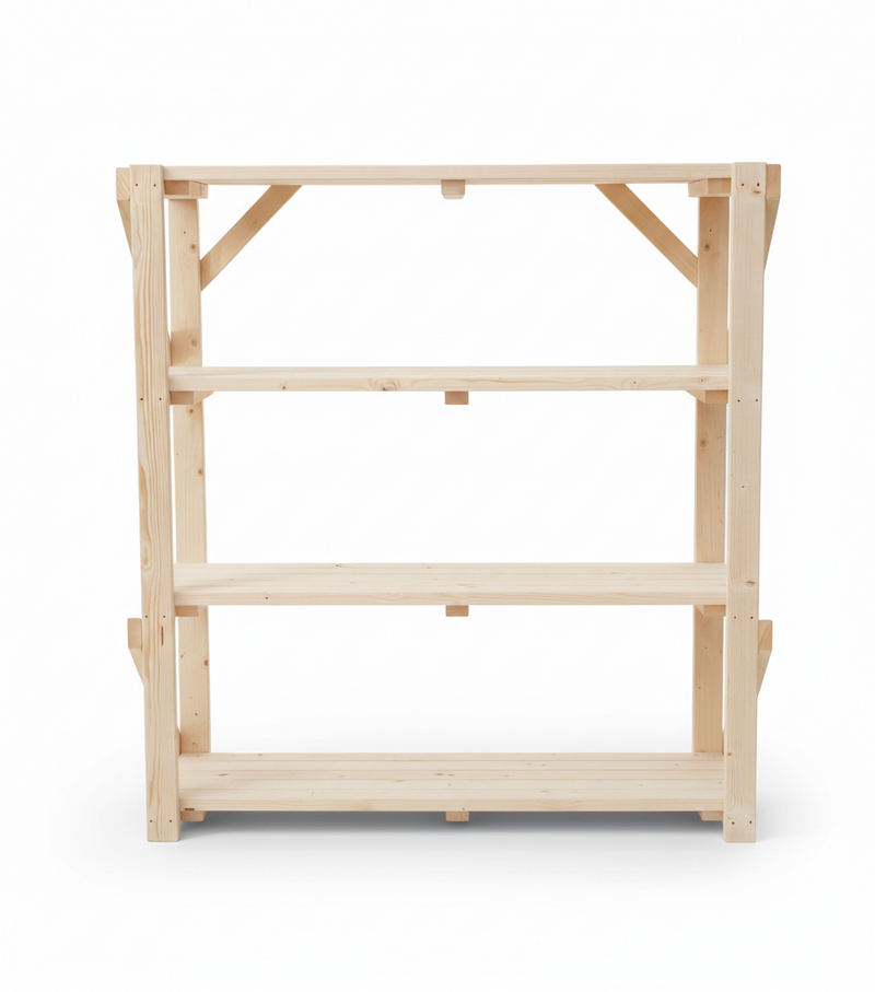 Wooden Acorn Garage Shelving Unit, 4 Tier EXTRA Heavy-Duty Racking