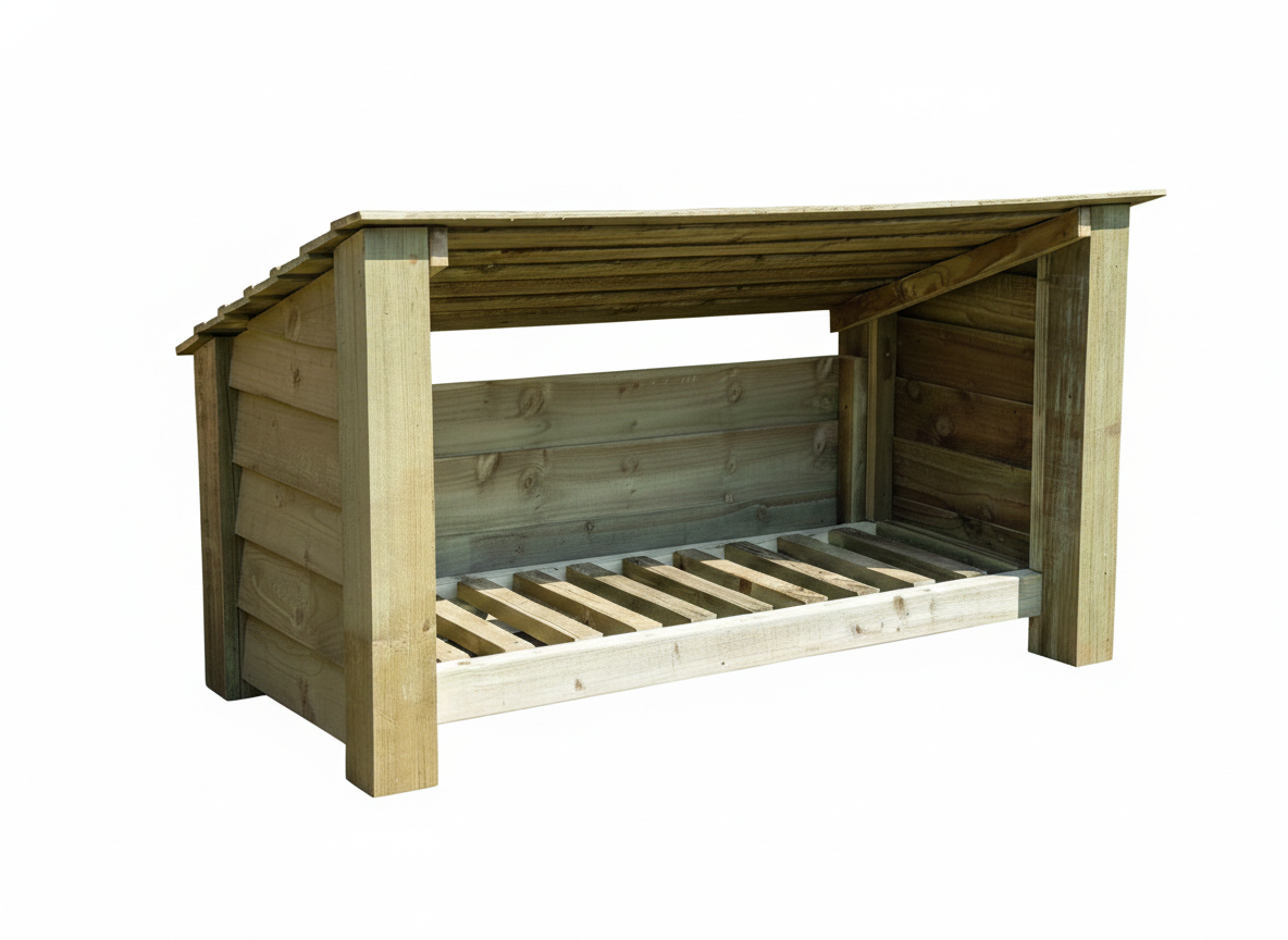 Wooden Outdoor Shoe/Log Storage W-119cm, H-66cm, D-54cm