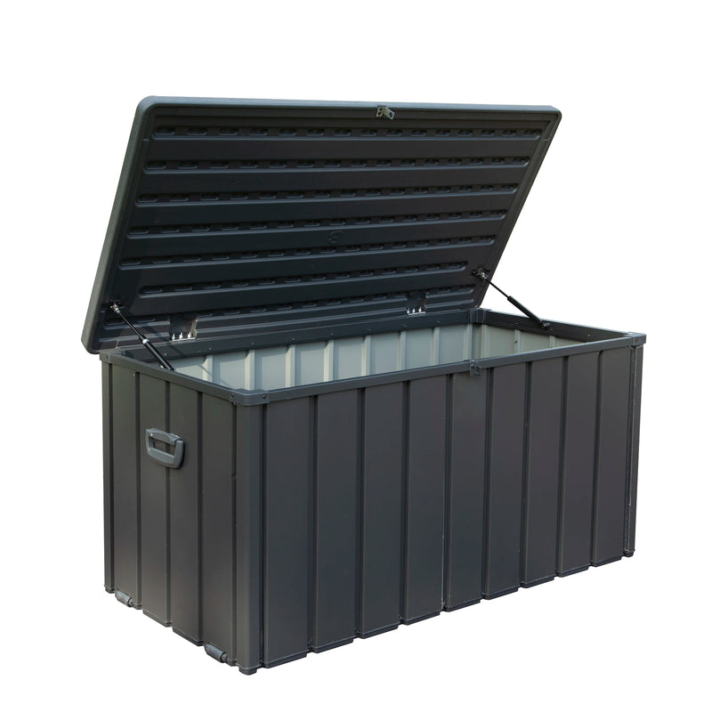 378L Waterproof Garden Storage Box — Grey — grey storage box, main product view