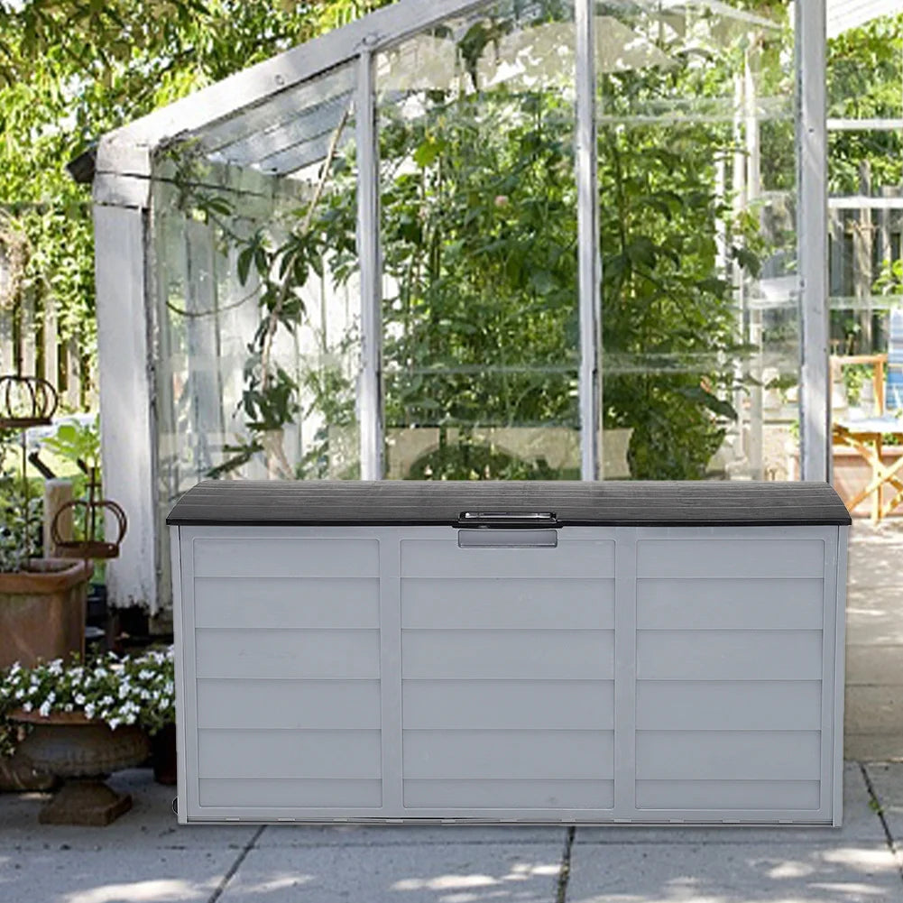 290L Lockable Garden Storage Box — Black — black storage box, main product view
