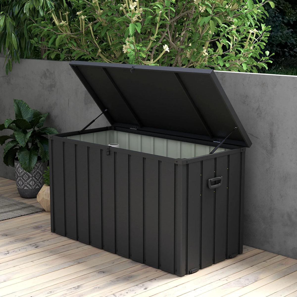 450L Waterproof Garden Storage Box — Grey — grey storage box, main product view