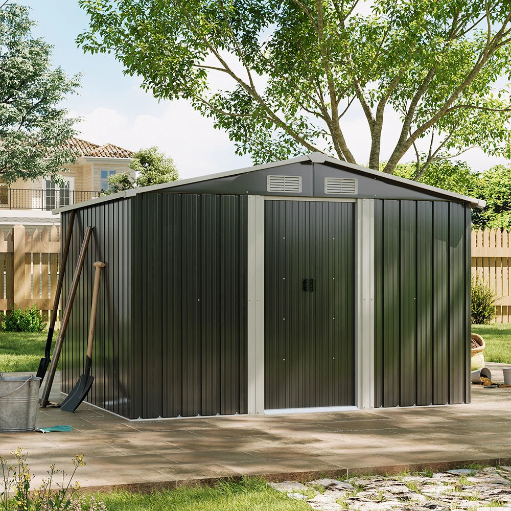 Waterproof Garden Shed — 6×8, 8×8 or 10×8 ft — grey garden shed, main product view