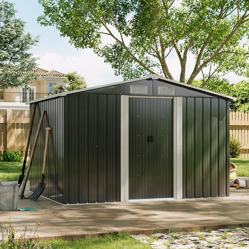 Waterproof Garden Shed — 6×8, 8×8 or 10×8 ft — grey garden shed, main product view