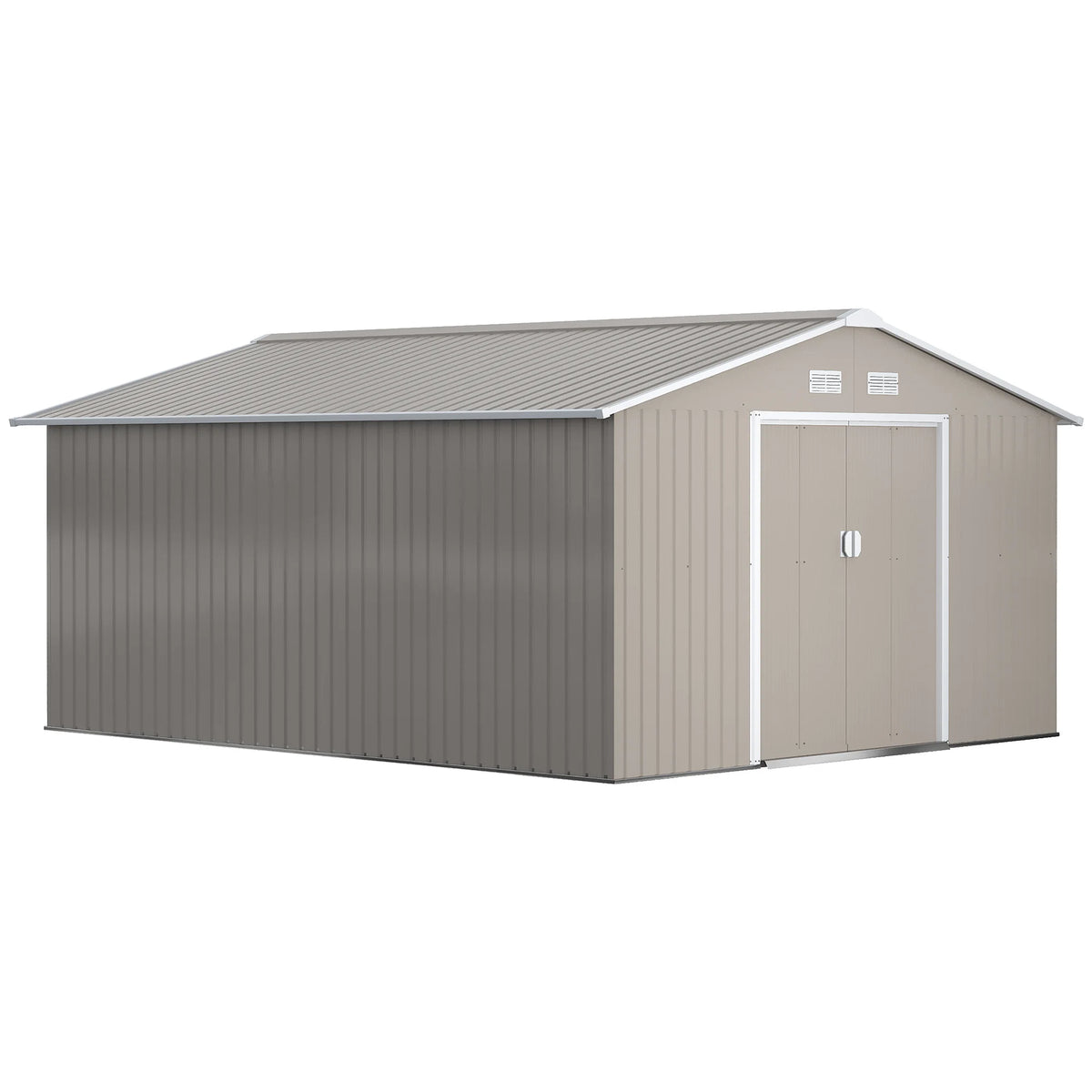 13x11 Lockable Garden Shed — Grey — grey garden shed, main product view
