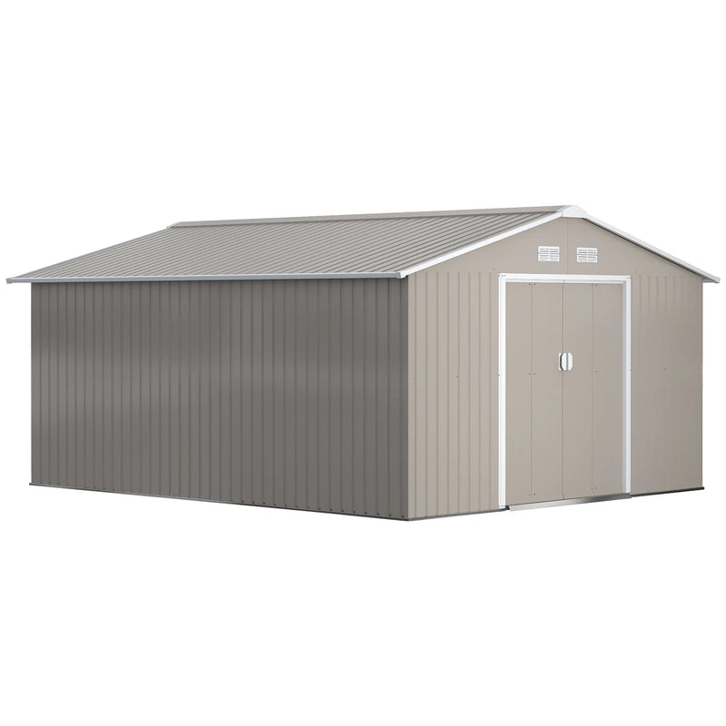 13x11 Lockable Garden Shed — Grey — grey garden shed, main product view