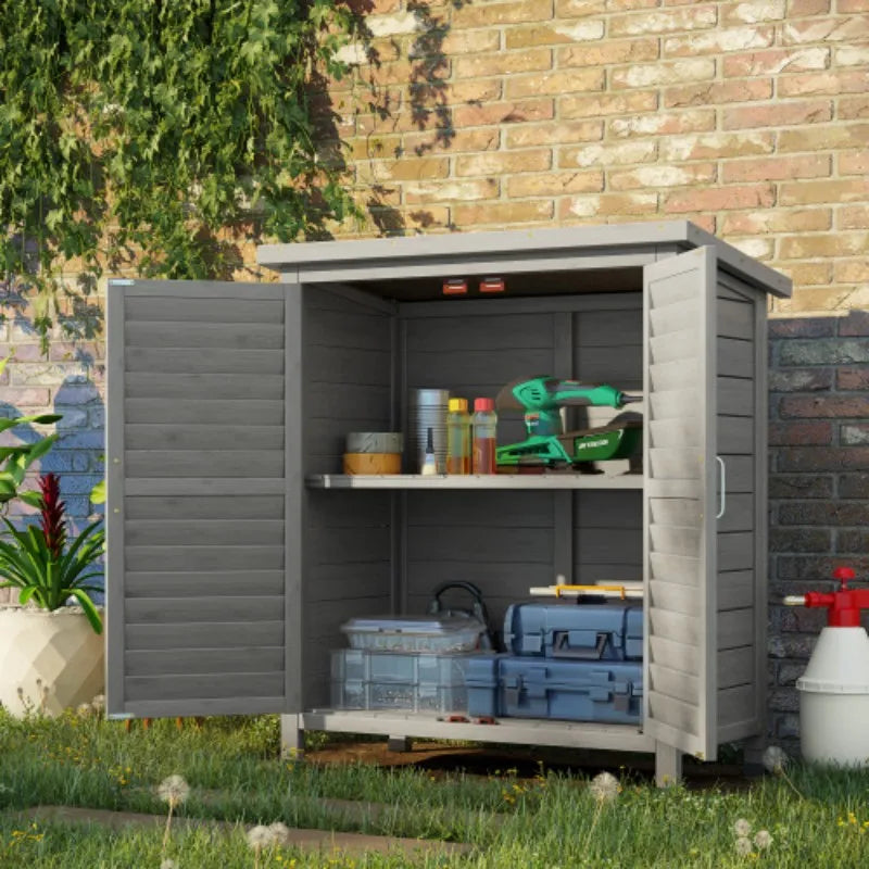 Garden Storage Cupboard — Grey — grey storage cupboard, main product view