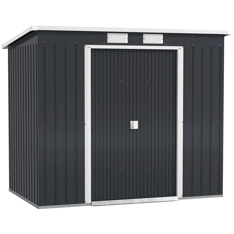 7x4 Garden Shed — Grey — grey garden shed, main product view