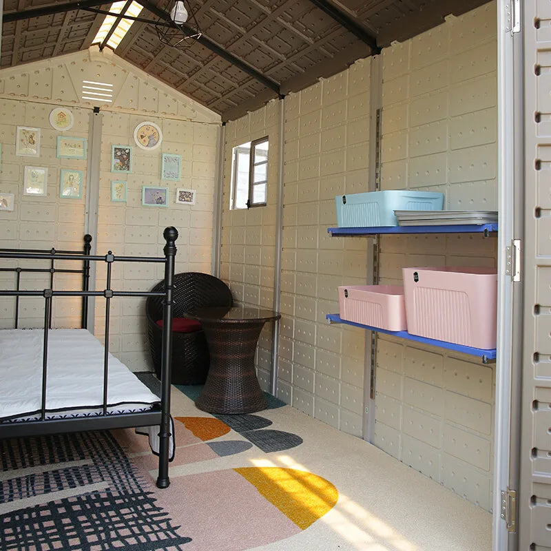 Resin Garden Shed Range — Grey — grey UV-stabilised resin garden shed, main product view
