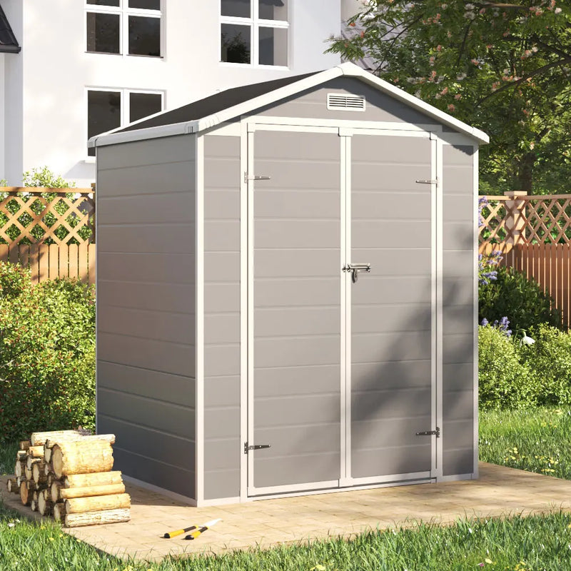 4x3 Lockable Garden Shed — Grey — grey garden shed, main product view