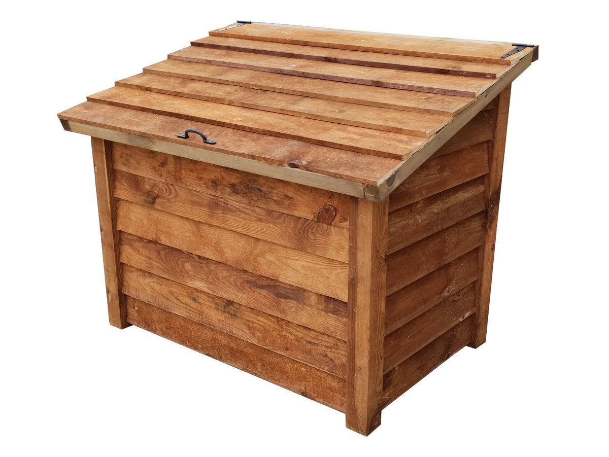 Wooden Log Chest Storage (W-127cm, H-104cm, D-87cm) - Brown Finish