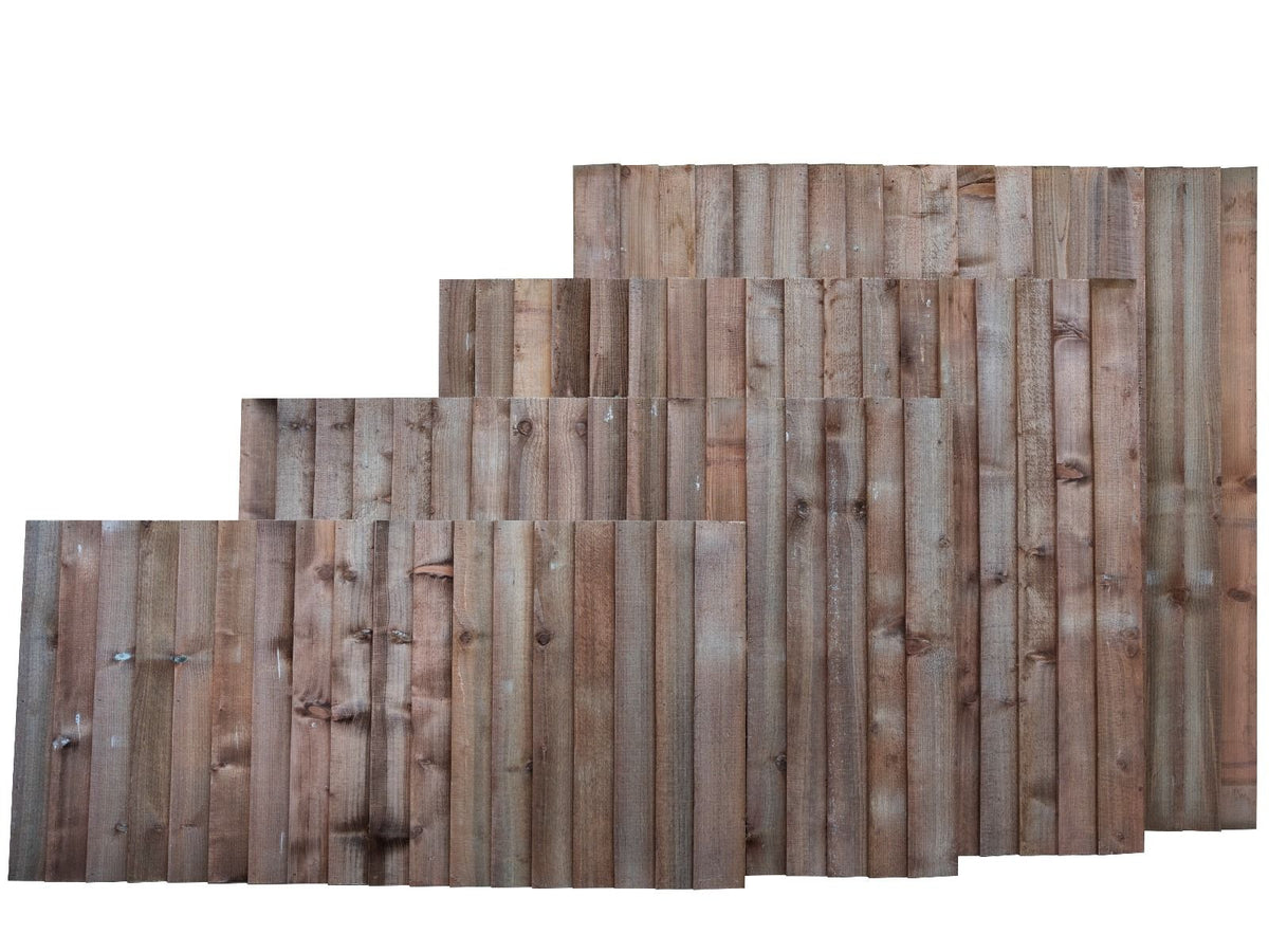 Closeboard / Feather Edge Fence Panel - Brown Finish