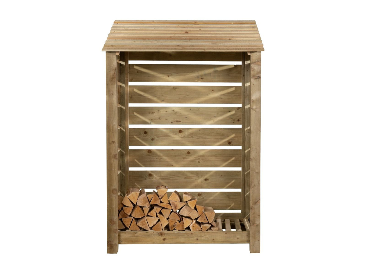 Slatted Wooden Log Store W-119cm, H-126cm Or 180cm, D-88cm