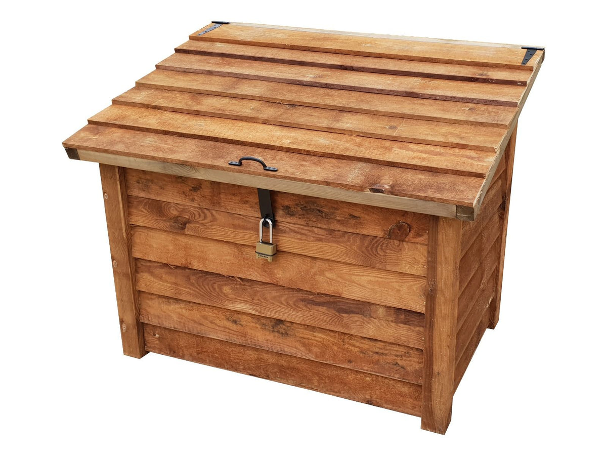 Wooden Tool Chest Storage (W-127cm, H-104cm, D-87cm) - Brown Finish