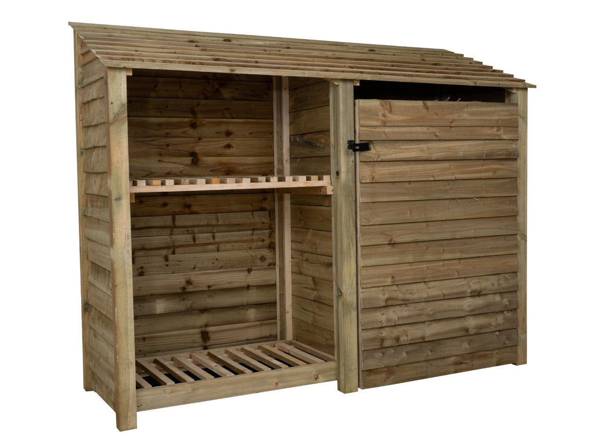 Wooden Garden Tool Storage with Shelf W-227cm, H-126cm or 180cm, D-88cm