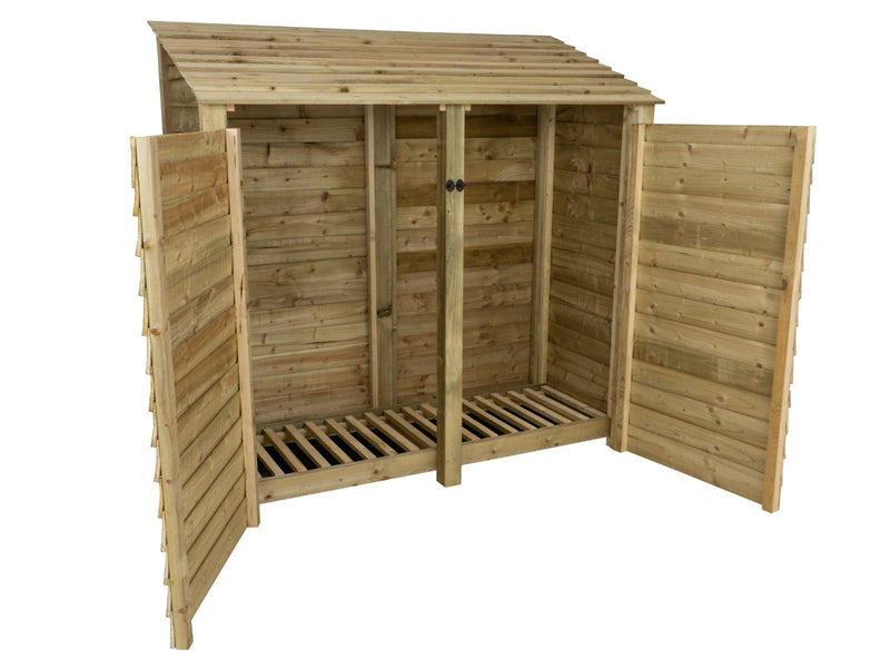 Wooden Log Store with Doors W-187cm, H-126cm or 180cm, D-88cm